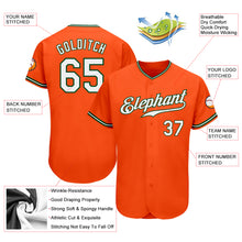 Load image into Gallery viewer, Custom Orange White-Green Authentic Baseball Jersey
