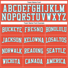 Load image into Gallery viewer, Custom Orange White-Teal Authentic Throwback Basketball Jersey
