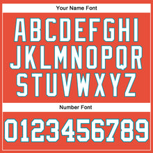 Load image into Gallery viewer, Custom Orange White-Teal Authentic Throwback Basketball Jersey
