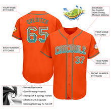 Load image into Gallery viewer, Custom Orange Teal-White Authentic Drift Fashion Baseball Jersey
