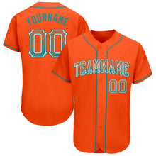Load image into Gallery viewer, Custom Orange Teal-White Authentic Drift Fashion Baseball Jersey
