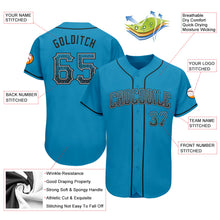 Load image into Gallery viewer, Custom Panther Blue Black-Gray Authentic Drift Fashion Baseball Jersey
