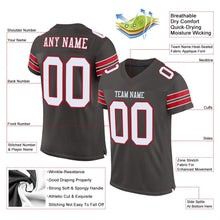 Load image into Gallery viewer, Custom Pewter White-Red Mesh Authentic Football Jersey
