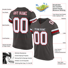 Load image into Gallery viewer, Custom Pewter White-Red Mesh Authentic Football Jersey
