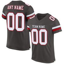 Load image into Gallery viewer, Custom Pewter White-Red Mesh Authentic Football Jersey
