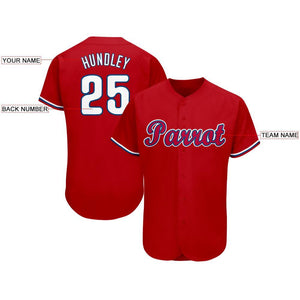 Custom Red White-Royal Baseball Jersey