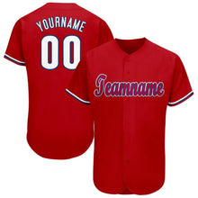 Load image into Gallery viewer, Custom Red White-Royal Baseball Jersey
