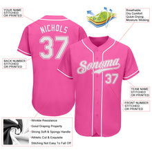Load image into Gallery viewer, Custom Pink White Authentic Baseball Jersey
