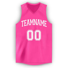 Load image into Gallery viewer, Custom Pink White V-Neck Basketball Jersey
