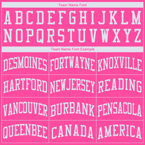 Custom Pink White Round Neck Basketball Jersey