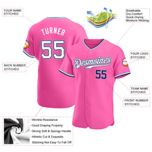 Load image into Gallery viewer, Custom Pink White-Navy Authentic Baseball Jersey
