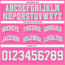 Load image into Gallery viewer, Custom Pink White-Kelly Green Authentic Throwback Basketball Shorts

