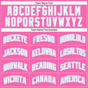 Custom Pink White-Light Blue Authentic Throwback Basketball Jersey