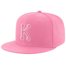 Load image into Gallery viewer, Custom Pink Pink-White Stitched Adjustable Snapback Hat
