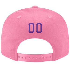 Custom Pink Purple-White Stitched Adjustable Snapback Hat