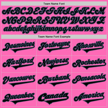 Load image into Gallery viewer, Custom Pink Black-Light Blue Authentic Baseball Jersey
