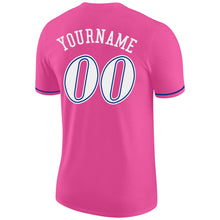 Load image into Gallery viewer, Custom Pink White-Royal Performance T-Shirt
