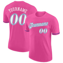 Load image into Gallery viewer, Custom Pink White-Royal Performance T-Shirt
