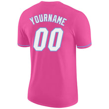 Load image into Gallery viewer, Custom Pink White-Light Blue Performance T-Shirt
