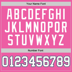 Custom Pink White-Light Blue Authentic Baseball Jersey