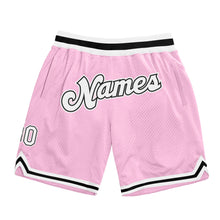 Load image into Gallery viewer, Custom Light Pink White-Black Authentic Throwback Basketball Shorts
