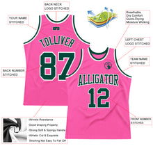 Load image into Gallery viewer, Custom Pink Green-White Authentic Throwback Basketball Jersey
