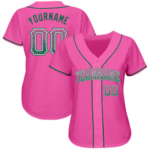 Load image into Gallery viewer, Custom Pink Kelly Green-White Authentic Drift Fashion Baseball Jersey
