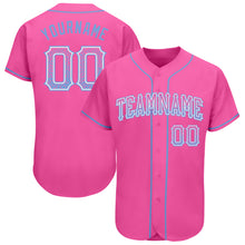 Load image into Gallery viewer, Custom Pink Light Blue-White Authentic Drift Fashion Baseball Jersey
