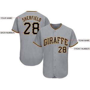 Custom Gray Black-Gold Baseball Jersey