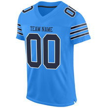 Load image into Gallery viewer, Custom Powder Blue Navy-White Mesh Authentic Football Jersey
