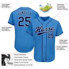 Load image into Gallery viewer, Custom Powder Blue Navy-White Authentic Baseball Jersey
