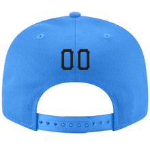 Load image into Gallery viewer, Custom Powder Blue Black-Orange Stitched Adjustable Snapback Hat
