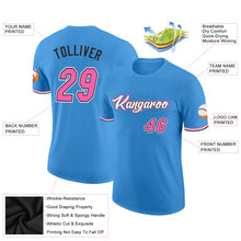 Load image into Gallery viewer, Custom Powder Blue Pink-Black Performance T-Shirt
