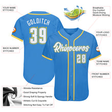 Load image into Gallery viewer, Custom Powder Blue White-Gold Authentic Baseball Jersey
