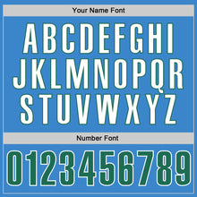 Load image into Gallery viewer, Custom Powder Blue Kelly Green-White Authentic Baseball Jersey
