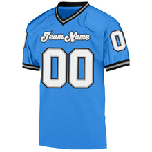 Load image into Gallery viewer, Custom Powder Blue White-Black Mesh Authentic Throwback Football Jersey
