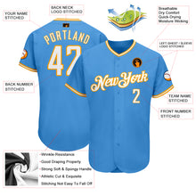 Load image into Gallery viewer, Custom Powder Blue White-Gold Authentic Baseball Jersey
