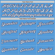 Load image into Gallery viewer, Custom Powder Blue White-Navy Authentic Baseball Jersey
