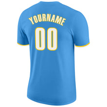 Load image into Gallery viewer, Custom Powder Blue White-Gold Performance T-Shirt
