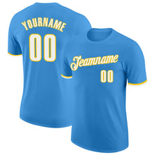 Load image into Gallery viewer, Custom Powder Blue White-Gold Performance T-Shirt
