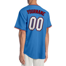 Load image into Gallery viewer, Custom Powder Blue White-Red Authentic Baseball Jersey
