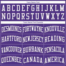 Load image into Gallery viewer, Custom Purple White Round Neck Basketball Jersey
