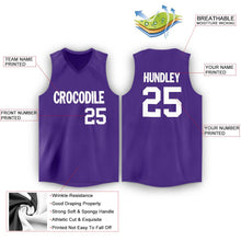 Load image into Gallery viewer, Custom Purple White V-Neck Basketball Jersey
