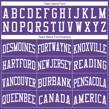 Load image into Gallery viewer, Custom Purple White Round Neck Suit Basketball Jersey
