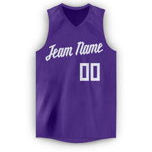 Load image into Gallery viewer, Custom Purple White V-Neck Basketball Jersey
