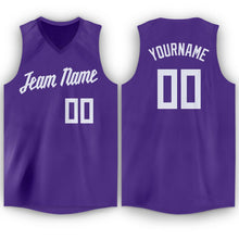 Load image into Gallery viewer, Custom Purple White V-Neck Basketball Jersey
