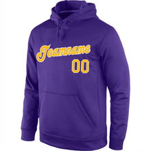Load image into Gallery viewer, Custom Stitched Purple Gold-White Sports Pullover Sweatshirt Hoodie

