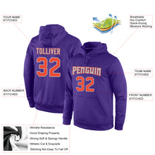 Load image into Gallery viewer, Custom Stitched Purple Orange-Gray Sports Pullover Sweatshirt Hoodie

