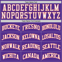 Load image into Gallery viewer, Custom Purple White-Orange Authentic Throwback Basketball Jersey
