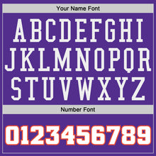 Load image into Gallery viewer, Custom Purple White-Orange Authentic Throwback Basketball Jersey
